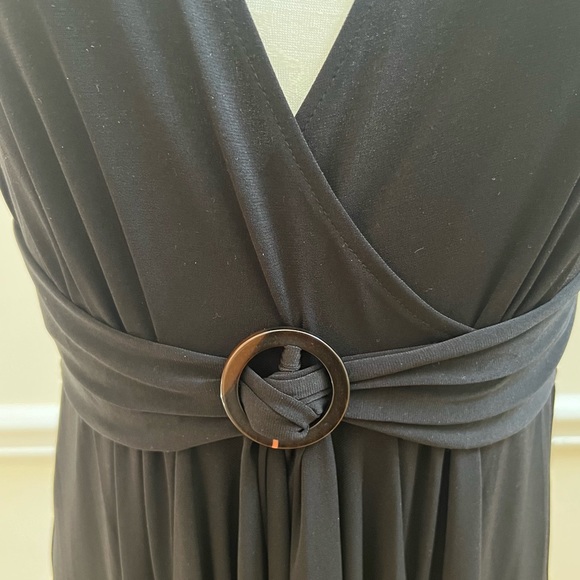 MICHAEL Michael Kors Black V-Neck Sleeveless Handkerchief-Hem Dress Size Large - Picture 4 of 8